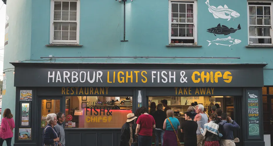 The Harbour Lights fish and chip shop in Falmouth